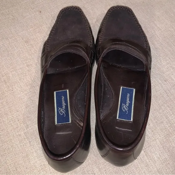 Bragano Leather &amp; Suede Penny Loafers Men's Size 9M