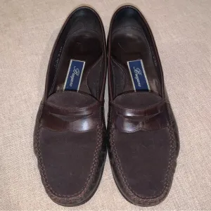 Bragano Leather &amp; Suede Penny Loafers Men's Size 9M