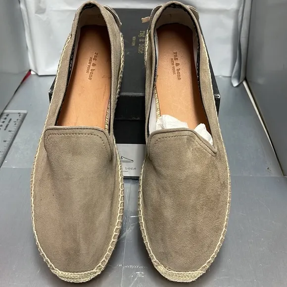 Brand new Rag And Bone Del Rey suede espadrille flat light Sand 9.5