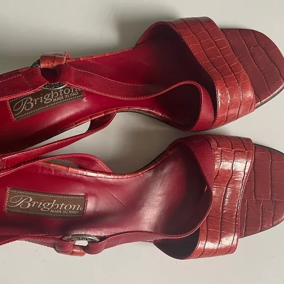 Brighton Rhodes leather heeled sandals size 8.5