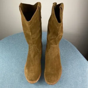 Bronx Dirty Suede Color Pull On Linux Western Boots  Size 5.5/6