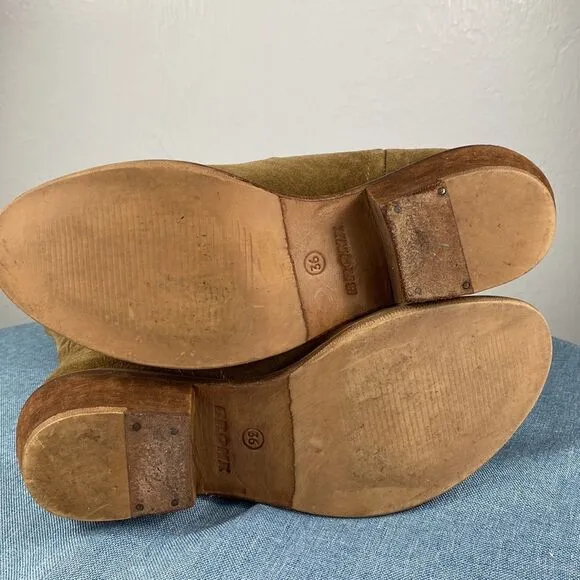 Bronx Dirty Suede Color Pull On Linux Western Boots  Size 5.5/6
