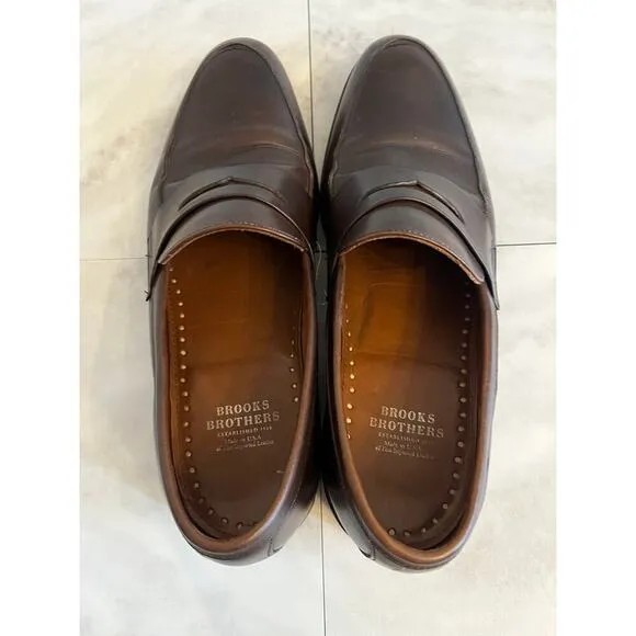 Brooks Brothers Men’s Brown Penny Loafers Size 10.5 Leather USA Made
