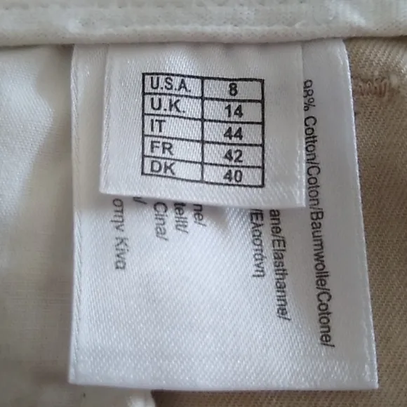 Brooks Brothers Tailored Cotton Twill Khaki Fly Front Skirt, Size 8