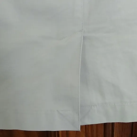 Brooks Brothers Tailored Cotton Twill Khaki Fly Front Skirt, Size 8
