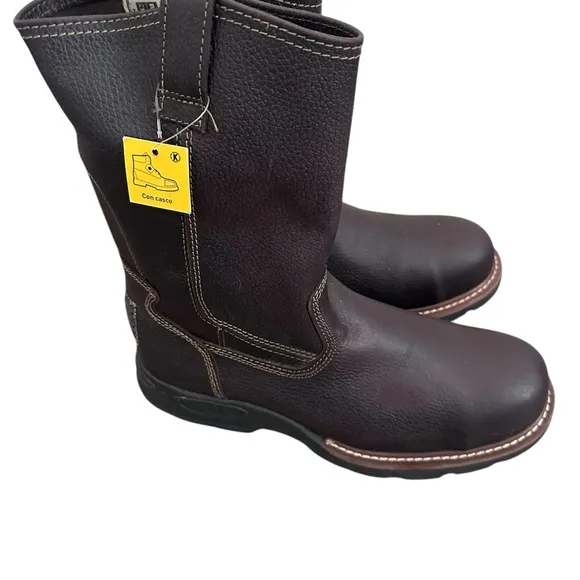 Brown Mid-Calf Pull-On Work Boots size 13  leather boots