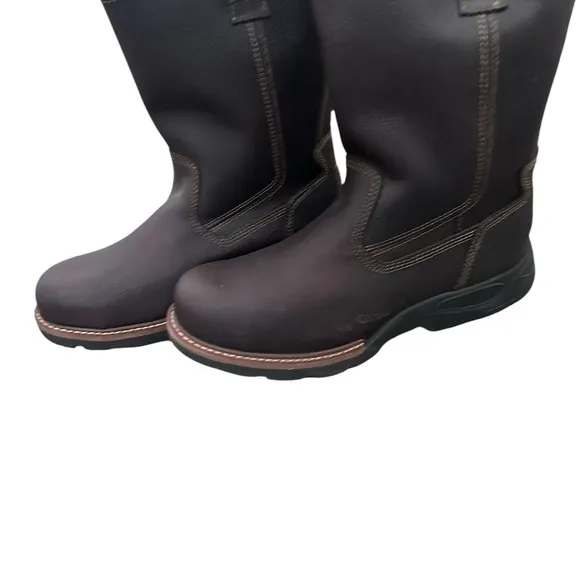 Brown Mid-Calf Pull-On Work Boots size 13  leather boots