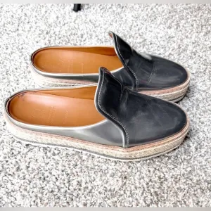 Brunello Cucinelli Metallic Leather Platform Mule w Monili Trim