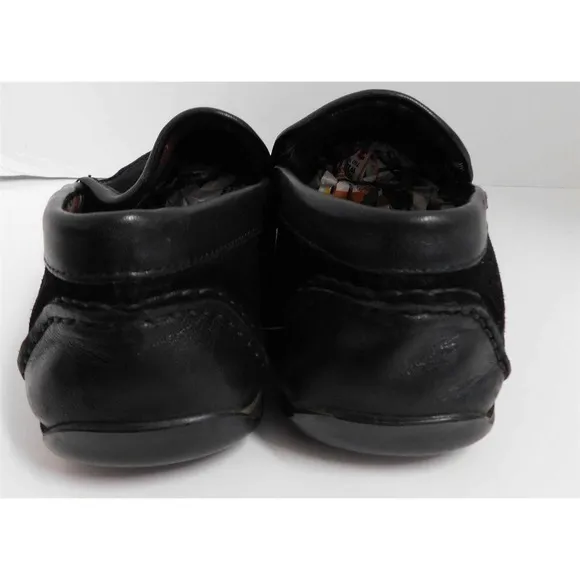 Bruno Magli Black Griglio Black Suede Leather Driving Moccasin Loafers Italy 8