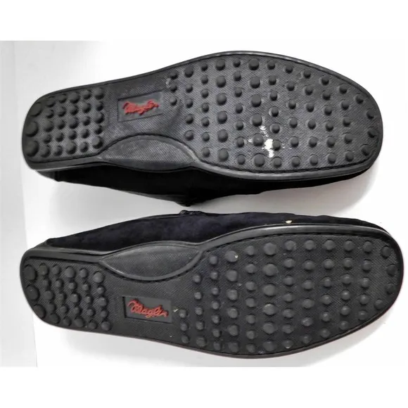 Bruno Magli Black Griglio Black Suede Leather Driving Moccasin Loafers Italy 8