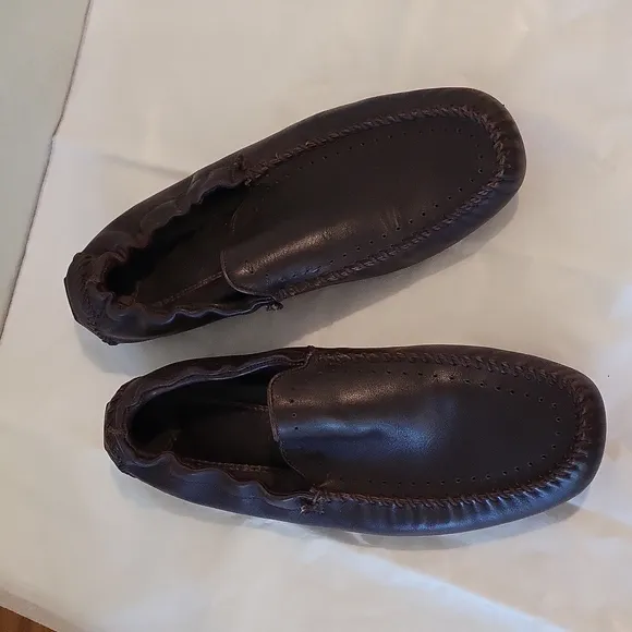 Bruno Magli Faina Brown Moccasin Driving Loaders Luxe Leather Size 11