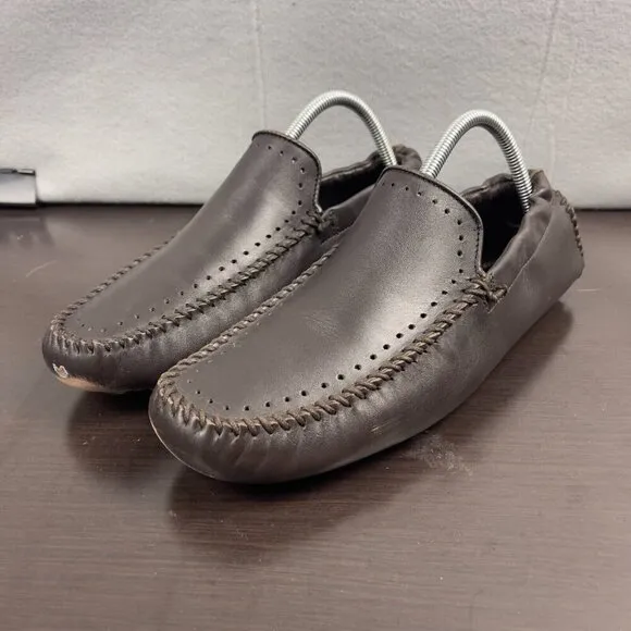 Bruno Magli Faina Driving Moccasin  Loafers Brown Leather Slip On Shoes Size 8