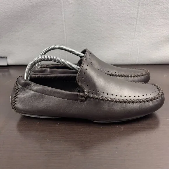 Bruno Magli Faina Driving Moccasin  Loafers Brown Leather Slip On Shoes Size 8
