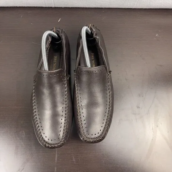 Bruno Magli Faina Driving Moccasin  Loafers Brown Leather Slip On Shoes Size 8