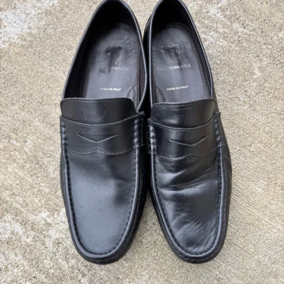 Bruno Magli Loafers Shoes Driving Mocs Black Leather Slip On Italy Men S…