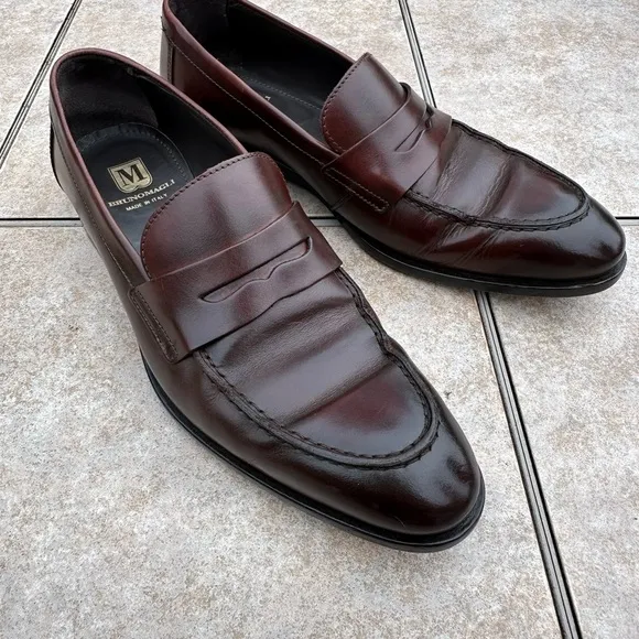 Bruno Magli Made in Italy  Leather Penny Loafers