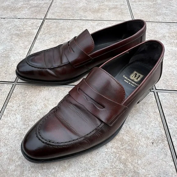 Bruno Magli Made in Italy  Leather Penny Loafers