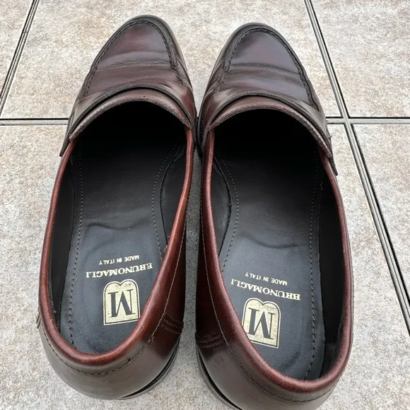 Bruno Magli Made in Italy  Leather Penny Loafers