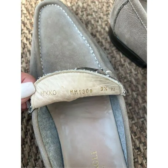 Bruno Magli Xander Suede Driving Moccasin Light Grey