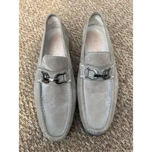 Bruno Magli Xander Suede Driving Moccasin Light Grey
