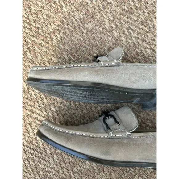 Bruno Magli Xander Suede Driving Moccasin Light Grey