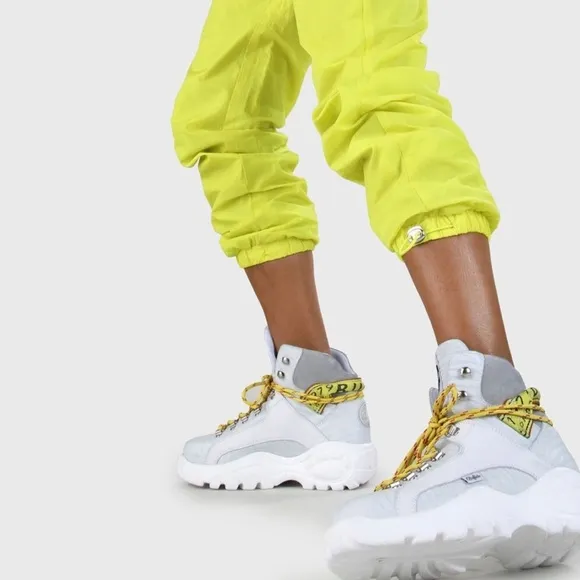 Buffalo Giselle Sneaker Boots in Napa White NIB