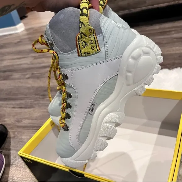 Buffalo Giselle Sneaker Boots in Napa White NIB