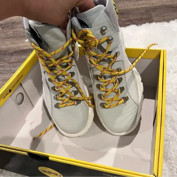 Buffalo Giselle Sneaker Boots in Napa White NIB