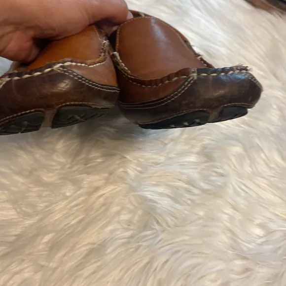 Buffalo Jackson Brown Bison Leather Driving Shoes Loafers Mens Sz 9