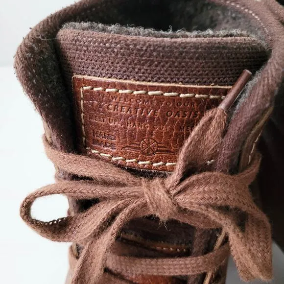 Bull Boxer Boots Size 9M Brown Leather Combat Carmen Lace Up Chunky Heel Lug