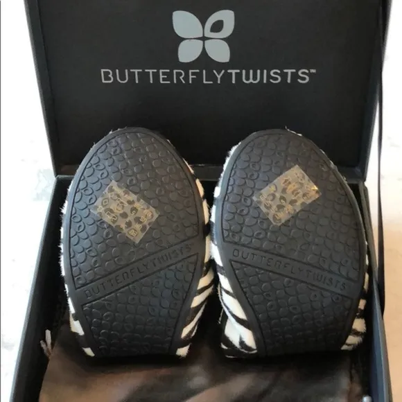Butterfly Twists Zebra Print Foldable Ballet Flat