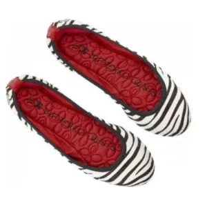 Butterfly Twists Zebra Print Foldable Ballet Flat