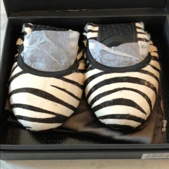 Butterfly Twists Zebra Print Foldable Ballet Flat