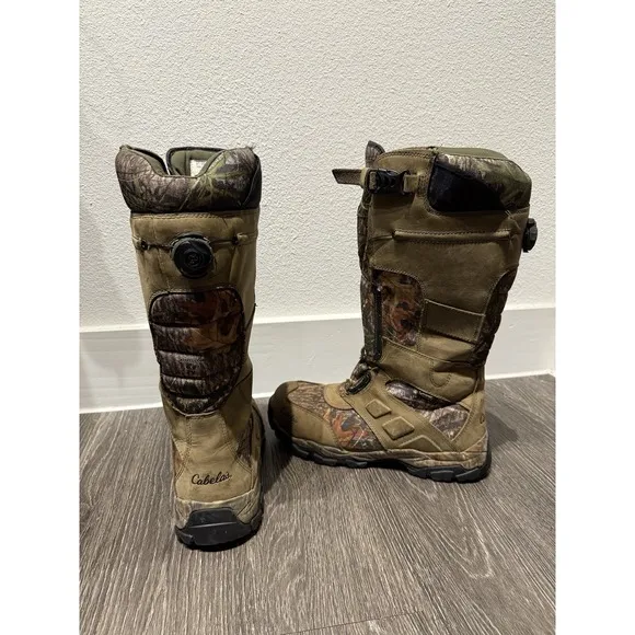 CABELAS Gortex Men's Camouflage HUNTING Fishing BOOTS Size 12M High Calf