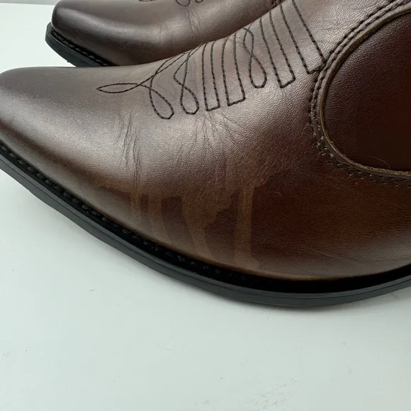 CALTO Men's Brown Leather Increasing Elevator‎ Western Ranch Style Boots