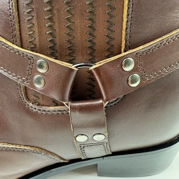 CALTO Men's Brown Leather Increasing Elevator‎ Western Ranch Style Boots