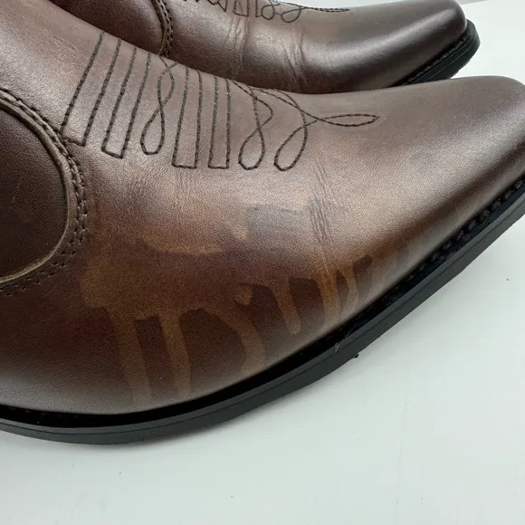 CALTO Men's Brown Leather Increasing Elevator‎ Western Ranch Style Boots