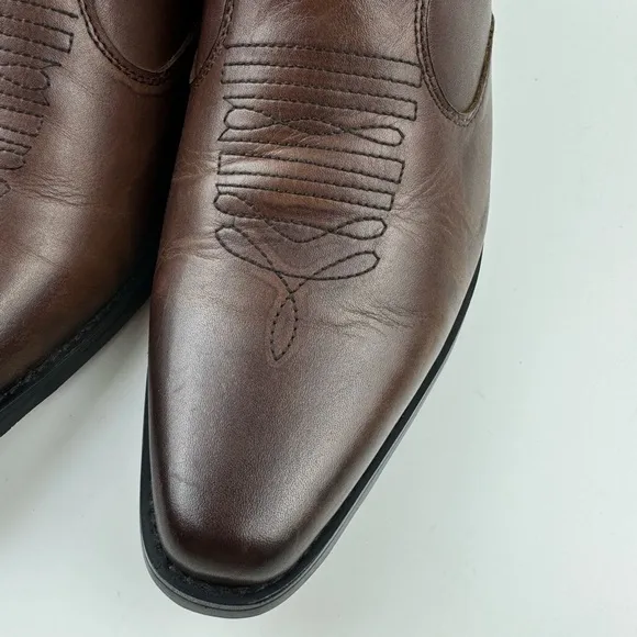 CALTO Men's Brown Leather Increasing Elevator‎ Western Ranch Style Boots