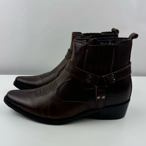 CALTO Men's Brown Leather Increasing Elevator‎ Western Ranch Style Boots