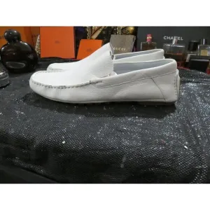 Calvin Klein Deauville White Leather Loafers Moccasins Driving Slip On Shoes 12