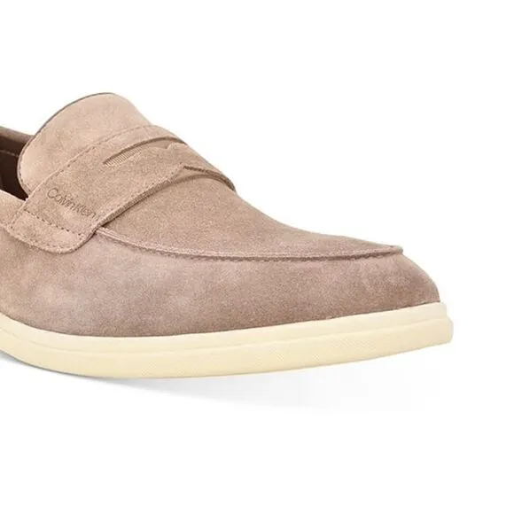 Calvin Klein Men's Trapper Slip On Penny Loafers Beige Size 12