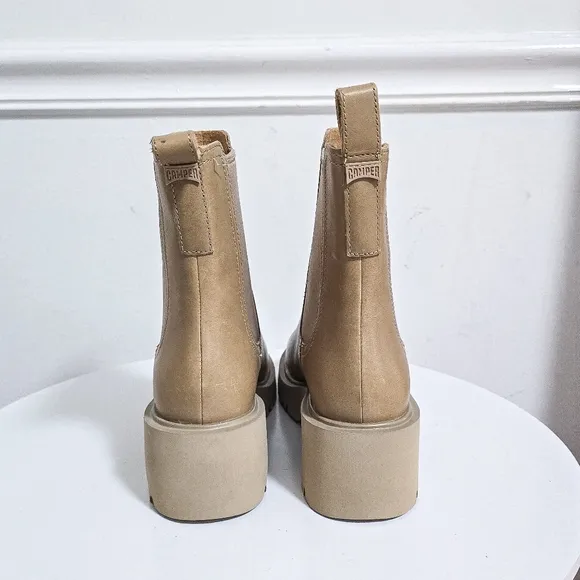 Camper Milah beige Chelsea leather boots size 38