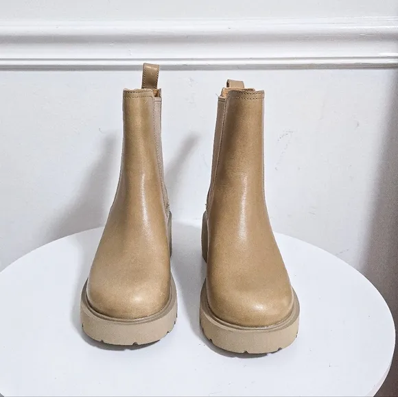 Camper Milah beige Chelsea leather boots size 38