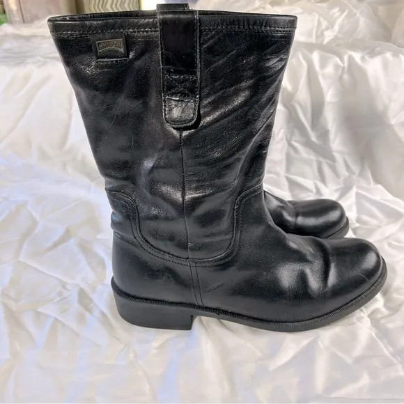 Camper Retro Nubuck Leather Mid Calf Combat Moto Boots- Size 36 (6)