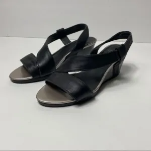CAMPER Womens Black Wedge Sandals 37/7.5