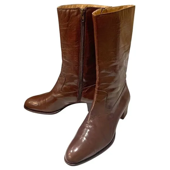 Carmina Albaladejo‎ Shoemakers Leather Zip Mid Calf Boot