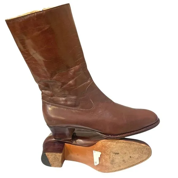 Carmina Albaladejo‎ Shoemakers Leather Zip Mid Calf Boot