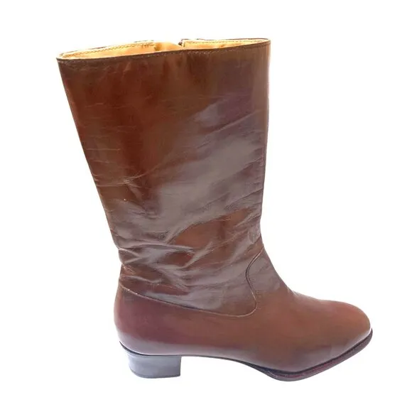 Carmina Albaladejo‎ Shoemakers Leather Zip Mid Calf Boot