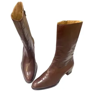 Carmina Albaladejo‎ Shoemakers Leather Zip Mid Calf Boot