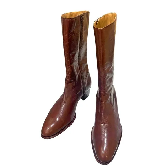 Carmina Albaladejo‎ Shoemakers Leather Zip Mid Calf Boot